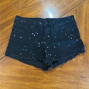 Craft Black Jean Shorts with White Splatter